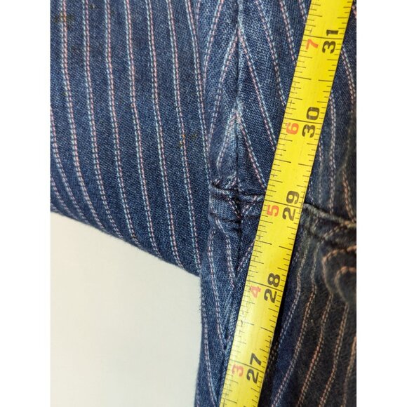 Vintage Rustler Blue & White Striped Denim Jeans Size 16 Misses - Picture 5 of 7